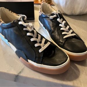 Dolce Vita Zina Black Cheetah Lace Up Leather Sneakers Women’s Tennis Shoes 15